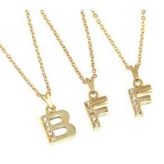 Imagem de Colar Escrita Best Friends Forever 3 Amigas Folheado 18k
