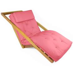 Imagem de Poltrona New York Reclinável Sala de Estar Sarja Goiaba