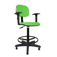 Imagem de Cadeira Caixa Alta Secretária - Balcão - Portaria - Com Braço Corano Verde