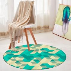 Imagem de Tapete Redondo Wevans Abstrato Verde 94cm