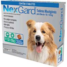 Nexgard antipulgas e carrapatos para cães de 10 a 25kg - 3 tabletes - 