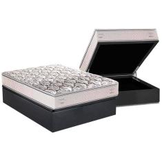 Cama Box Baú Casal: Colchão Anatômico Herval Ergoplus/ep + Base Crc Suede Gray(138x188)