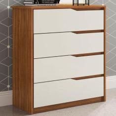 Cômoda átria 4 Gavetas Amêndola Touch/Off White - Demóbile