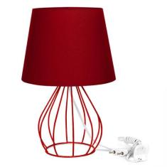 Abajur Cebola Dome Vermelho Com Aramado Vermelho - MARRYLUZ