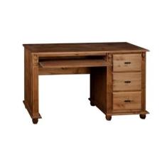 Escrivaninha 3 Gavetas + Porta Teclado Liberado e Pés Torneados - Tomm