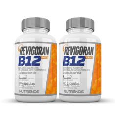 2x Revigoran Vitamina B12 2,4mcg Nutrends 60 Cápsulas, Sem Sabor