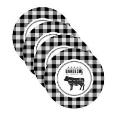 Sousplat BBQ Preto - NSW, 4 Peças, com base