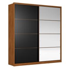 Guarda Roupa Casal Belga 2 Portas Deslizantes Flex com 4 Espelhos - Demartêz 
