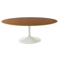Mesa De Jantar Tulipa Saarinen 160X90 Cm Tampo FreijóBranco