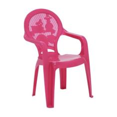 Cadeira Monobloco com Braços Infantil Estampada Catty, Tramontina, Rosa