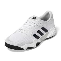 adidas Tênis masculino Solematch Control 2, Branco/Preto Azul Metálico/Prata Metálico, 46