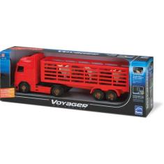 Caminhão Voyager Boiadero - Miniaturas Bois/Cavalos - 48cm - Roma