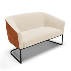 Sofá Namoradeira 2 Lug Industrial Preto Stella Noz/Linho D03 - D'Rossi