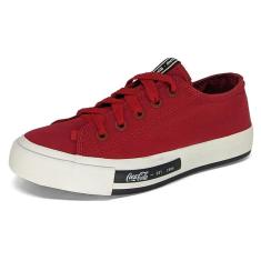 Tênis Casual Feminino Chuteirinha Lona Coca Cola CC1947-Feminino