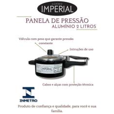 Panela De Pressão 2 Litros Alumínio Preta Resistente