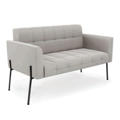 Sofá Namoradeira 2 Lugares Pé de Ferro Preto Elisa Veludo D03 - D`Rossi