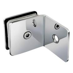 União De Vidros 90º Vidro/Alvenaria Aço Inox Suporte V/A