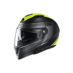 Capacete Hjc I90 Davan Preto E Verde 59 F016