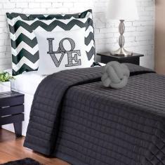 Cobre Leito Isabela Solteiro Olivia Enxovais 04 Peças -Cinza, Solteiro