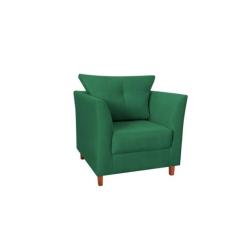 Poltrona Decorativa Isis Pés de Madeira Suede Verde - MoverShop