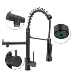 Torneira Cozinha Gourmet Monocomando Black Preto Fosco 50 Cm - Lhd Met