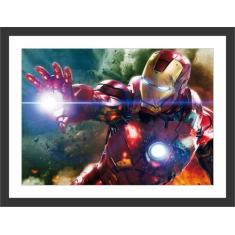 Quadro Decorativo Super Heróis Homem De Ferro Decorações Com Moldura -