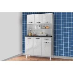 Kit de Cozinha Compacta Rubi Smart c/6 Portas e 1 Gaveta Branco - Tela