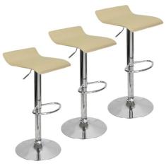 Kit 3 Banquetas Toquio Wave Enzo Belo Horizonte Recouro Giratória - Li