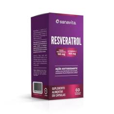 Sanavita - Resveratrol com Vitamina C - Suplemento Antioxidante para Saúde Celular - 60 Cápsulas