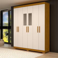 Guarda-Roupa Casal Canadá Com Espelho 6 Portas  Linhamobília
