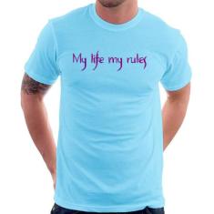 Camiseta My Life My Rules - Foca na Moda, Azul bebê, P