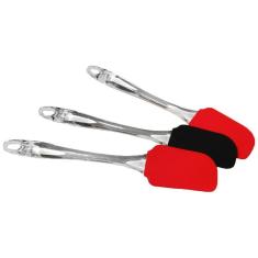 Kit 4 Espátula De Silicone Cabo Plástico Cozinha Fritura