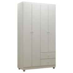 Guarda Roupa Infantil Louise 4 Portas Branco Brilho - AJL - AJL Móveis
