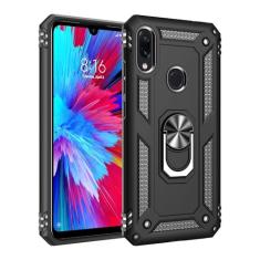 SORAKA Capa para Xiaomi Redmi Note 7 com suporte para anel Capa Slim Fit de TPU macio Capa Xiaomi Redmi Note 7 com placa de metal para suporte magnético de telefone para carro