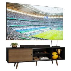 Rack Madesa Dubai para TV até 65 Polegadas com Pés - Preto/Rustic/Rustic