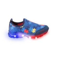Tênis Infantil Ortopé Com Led Masculino SlipOn 46011-Masculino