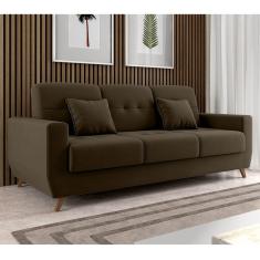 Sofá Cama 3 Lugares com Baú Pâmarroma Matrix Marrom