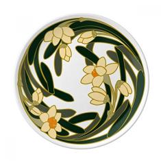 China Flower Bud Art Placa de padrão redonda decorativa de porcelana Salver talheres Prato de jantar