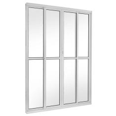 Porta Correr 4 Folhas Móveis Central Topsul 210x150cm Esquadrisul Branco