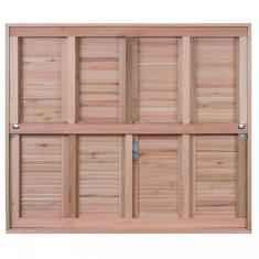 Janela de Madeira Veneziana 120x140cm Com Caixilho e Guilhotina EWK G990 Rondosul Marroml