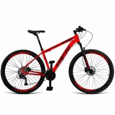 Bicicleta Aro 29 Cripto 24v Acera Freio Hidraulico Trava-k7 - Vermelho-preto - 15&quot; Vermelho-preto