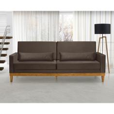 Sofá Living 3 Lugares Julie 200cm Nabas Estofados Marrom