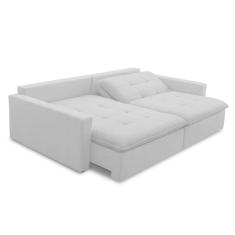 sofá 3 lugares retrátil sem caixa capri veludo cinza