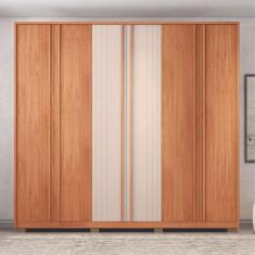 Guarda Roupa/ Roupeiro Mozart Caemmun 6 Portas E 4 Gavetas Freijo/off White