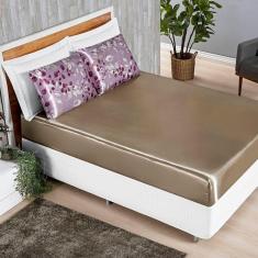 Jogo De Lençol Casal Padrão Alya Cetim 3 Peças Rosa Egipcio