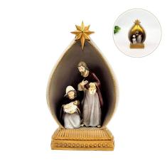 Enfeite de Natal Sagrada Família 23x14x9cm com Luz - Resina