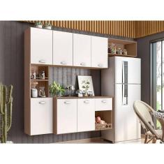 Cozinha Suspensa Ambiente Mila Carvalho Oak Off White - Poliman