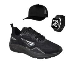 Tenis Masculino Feminino Pulse Academia Caminhada Corrida Leve + Relógio e Boné-Unissex