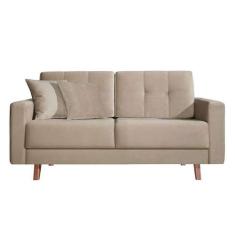 Sofá 2 Lugares Acqua Veludo Marrom - Mobly