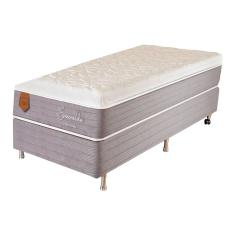 Cama Box Solteiro King (Box + Colchão) 96X203X69 Esmeralda Prorelax Molas Ensacadas Pillow In Turn Free - Cinza